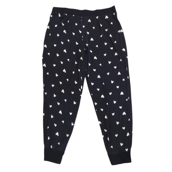 HONEYDEW 2pc Pajama Set Black White Short Sleeve Scoop Neck Elasticized Pants XL - Picture 3 of 7